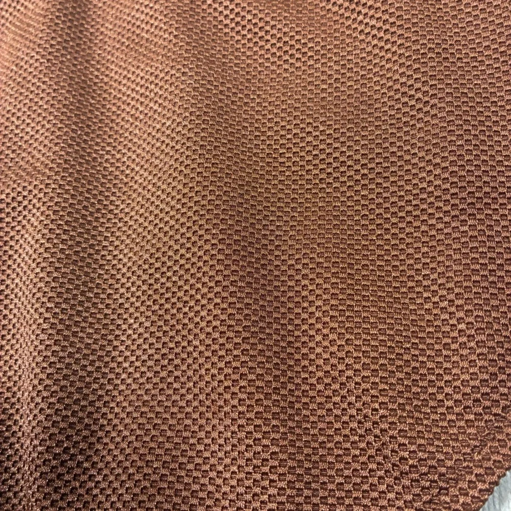 Aerie Brown Textured One Piece Swimsuit Size S Cheeky Scoop Neck Neutral